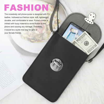Touch Screen Cell Phone Crossbody Bag Case Wallet Holder Purse with Clear Window 
